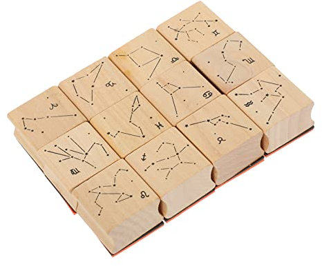 Tofficu Bastelstempel-set 12-teilig Holzstempel Tinte Für Sammelalben Personalisierbar