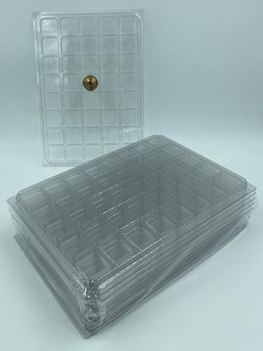 sans Couvercle - 50 Box/collecteurs/Plateaux Plastique Transparents pour Rangement Capsules Champagne / 40 Cases Carrées