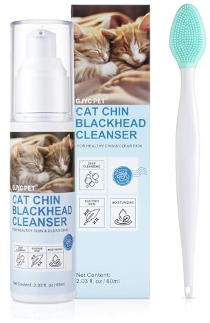 GJYC PET Kit per la cura dell'acne di gatto e gatti, per acne di gatto, rimuove delicatamente i punti neri, nutre la morbidezza e la freschezza, 60 ml