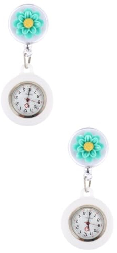 SOIMISS 2stücke Silicone Watch Mit Cartoon-Blumen Design Abnehmbare Schwesternuhr Für Damen Leichtes Silikonmaterial Praktisch Für Alltag Zeitansicht Für Und Pflegekräfte