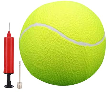 Großer Tennisball für Hunde, aufblasbarer übergroßer Tennisball für Hunde, interaktives Spielzeug, lustige Kinderspielbälle mit Pumpe und Nadel, Welpenballspielzeug für den Innenbereich