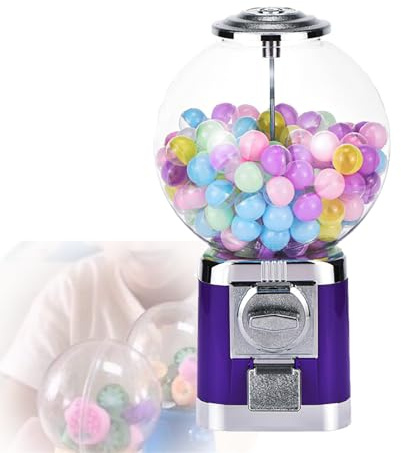 LwiftGal Kaugummiautomat, Süßigkeitenautomat für 3,2 cm große Bälle mit Schlüsseln, transparenter Dosenkörper, ohne Bälle und Münzen, für Geburtstage, Kinderpartys, Spielhallen, Zuhause,Purple