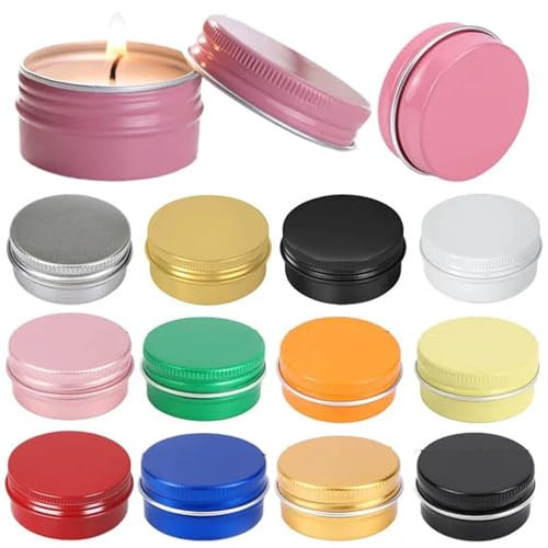 Barattoli per Candele Scatola di alluminio con filettatura a vite da 15 g, barattolo di latta vuoto, barattoli di candele, vaso di campione rotondo for crema for il viso, balsamo for le labbra, conten