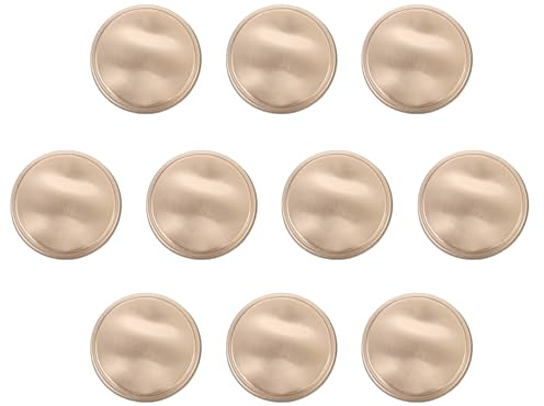 QUARKZMAN 10 Stück Knöpfe 20mm Metallknöpfe Zinklegierung Metallschaft Rund Wellenmuster Nähknöpfe, Ösenknöpfe Bastelknöpfe für Kleidung Dekoration Selber Machen Zubehör Buttons, Matt Gold