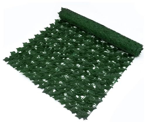Künstliche Efeu Hecke 1x10m Wetterfest Grün Zaun für Garten Balkon Outdoor Sichtschutzwand mit Efeu Design Garten Deko für Privatsphäre und Schutz