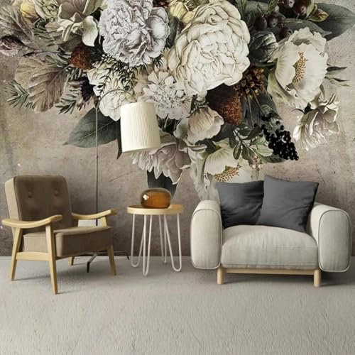 XLMING Retro Cubic Einfache Blume Tapete 3D Tapeten Büro Esszimmer Sofa Flur Schlafzimmer Wohnzimmer TV Dekorative Wand-150cm×105cm