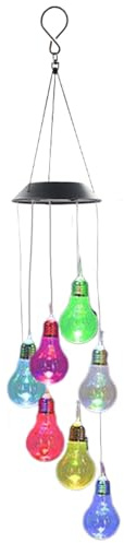 Carillons à Vent Solaires - Décorations Lumineuses Extérieures Énergie Solaire,Éclairage d'Ambiance Étanche à Couleurs Changeantes pour Jardin, Terrasse, Patio, Décoration Extérieure et Intérieure