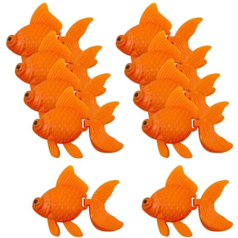 10 Pcs Artificial Aquarium Floating Fish Small Plastic Moving Fish Fake Realistic Goldfish Cute Goldfish Figures Simulation Koi Fishes Ornament Tank Terrarium Decoration for Home Garden