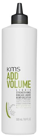 KMS ADDVOLUME Liquid Strengthening Rinse für feines bis mittelstarkes Haar, 20x stärkeres Haar, mehr Fülle und Stärke, vegane Formulierung mit upgecyceltem Reis, ohne Silikone, 500ml