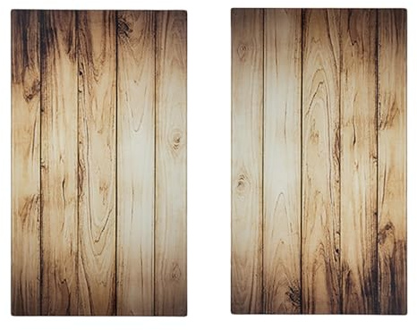 Michelino 2-tlg. Kochfeld-Abdeckplatte 52 x 30 cm Glas-Herdabdeckplatte Herdabdeckung Herd-Abdeckung (Holz-Optik)