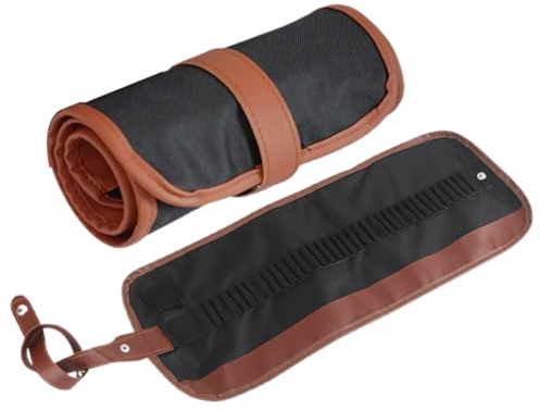 Schutzhülle zum Aufrollen des Bleistifts aus Leinwand,1 Stück,Federmäppchen aus Stoff,Leinwand Stifterolle Tragbar Tasche,für Aquarellstifte, Buntstifte, Schminkstifte, Künstler