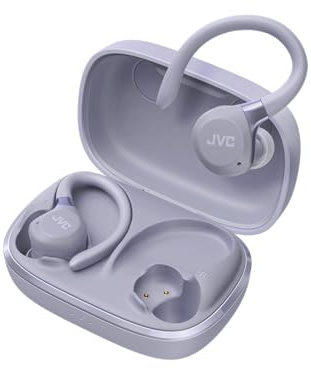 Fitness Series True Wireless Sports Headphones with Adjustable Headphones, Active Noise Cancelling, Ambient Mode, IP57, 40 Hour Battery Life, App EQ, Low Latency, Microphone - JVC HAE-C75T-V Purple