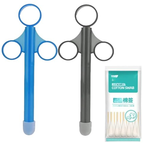 Lube Tube Syringes, 2 Stück Reusable Lubricant Syringe, with 20 Medizinische sterile Riesen Wattestäbchen 20cm, Lubricant Applicator for Lubricant Lubricant