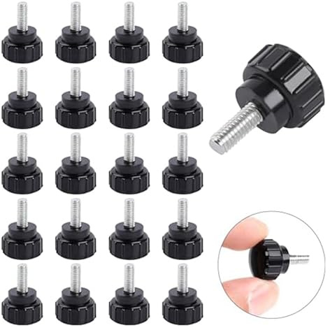 GNURBDILFO Tornillo de Perilla Moleteado Roscado M 4 20 Piezas M 4 X 10 mm Tornillos de Montaje con Tornillos de Mariposa Tornillos en Perillas EmpuñAduras Kit de Tornillos de Montaje