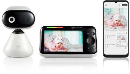Motorola Nursery PIP1500 CONNECT Baby monitor video da 5,0 con Wi-Fi, visione notturna a infrarossi, comunicazione bidirezionale e monitoraggio della temperatura - Connessione Full HD 1080p