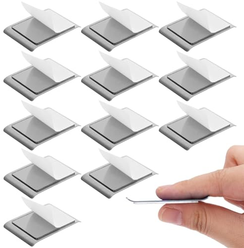 12Pcs Sticky Magnetic Pads Under Cabinet Light Magnetic Strip Magnetic Strips with Adhesive Backing Magnet Self Adhesive Magnet Sticky Stickers Tape for Lights Under Cabinet Lights Magnetic Sticky