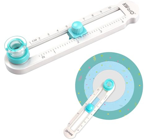 Cúter circular ajustable de 2 a 20 cm, cortador circular giratorio de 360 grados para papel, tarjetas, álbumes de recortes y papel fotográfico, cortador redondo portátil para manualidades de precisión