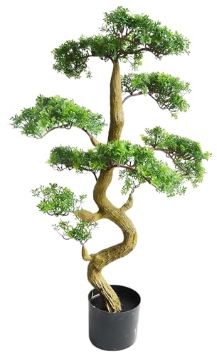 33.5in Artificial Pine Bonsai Tree in Weighted Pot,Artificial Plants indoor | Artificial Bonsai Tree,UV-Resistant Faux Plant, Low Maintenance Indoor Greenery for Living Room Office