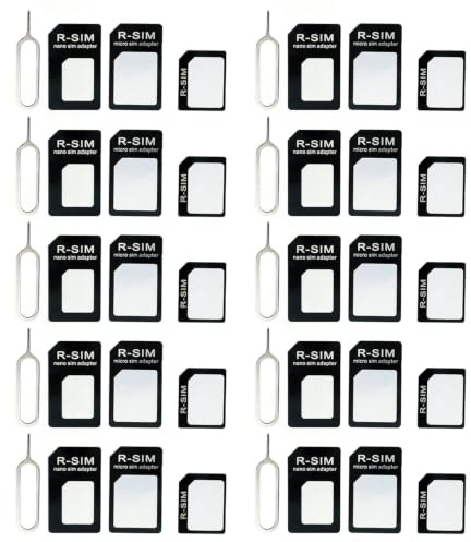 AIRTILY 10-delad mobiltelefon-återställningskorthållare, 4-i-1-tums kortadapter och utmatningspenna, universell för smartphones, lätt att konvertera.
