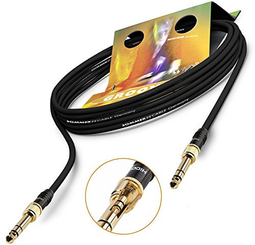 Sommer Cable GOHM-0025-SW - Cavo adattatore audio da 25 cm, connettore jack da 6,3 mm/3,5 mm, HICON HI-J3563S, cavo patch corto da 6,3 mm/3,5 mm, colore: Nero