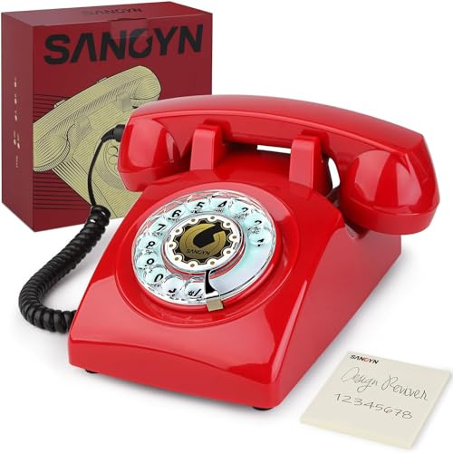 Sangyn Retro Telefon mit Schnur tischtelefon Das Alte Modell Der 62er Jahre Altmodisches Festnetz Diese Klingel
