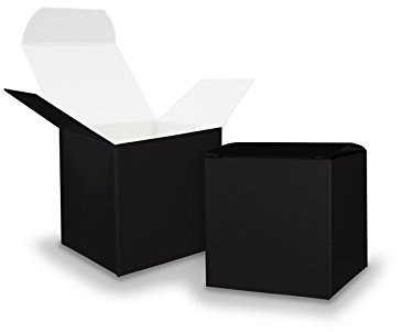 25x itenga Würfelbox aus Karton 5x5cm schwarz Gastgeschenk