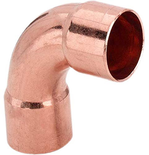 Löt Fitting 5002a Bogen 90° Grad für Kupfer Rohr Außendurchmesser 22mm i-i 2 Muffen Anschlüsse zum Löten Trinkwasser geeignet Kupplung Verbinder Heizung Sanitär Wasser Winkel
