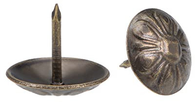 sourcing map 40Stk.Polsternagel 16mm Kopf Antik Runde Reißzwecken Bronze