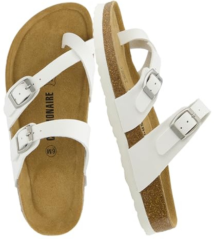 CUSHIONAIRE Women's Luna Cork Footbed Sandal with +Comfort