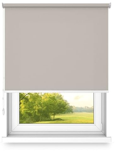 Frei hängendes Rollo, Wand- oder Deckenmontage, große Größe, FI 32, Stahlhalterung, halbverdunkelnd, Caffe Latte, 1200 x 3000 mm