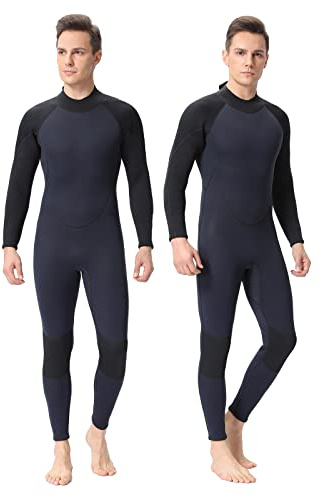 FLEXEL One Piece Full Body Wetsuit for Women Men 3mm 3/2mm 5/4mm Neoprene Thermal Swimsuits in Cold Water for Diving Surfing Swimming Snorkeling