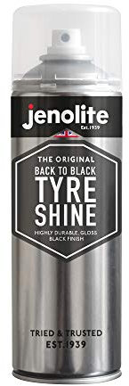JENOLITE Back To Black Tyre Shine Aerosol | Restores & Protects Tyres | Instant Tyre Dressing |Long Lasting Wet Look Shine | 500ml