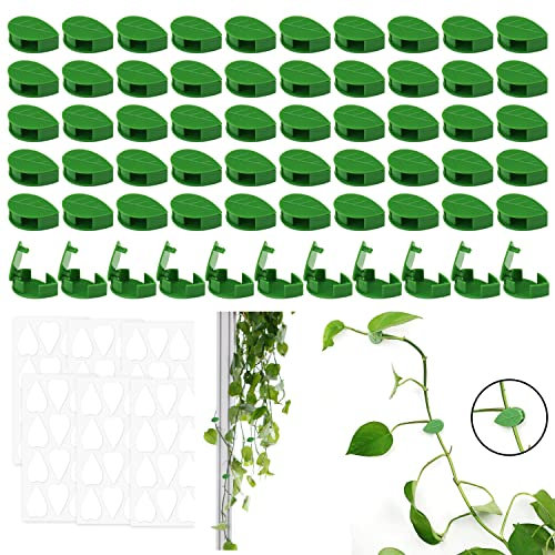 60 PCS Clip per Piante, Parete per Piante Autoadesiva Plant Supports Accessorio per Appendere Piante Rampicanti Ha 6 Fogli Adesivi per Piante Rampicanti Steli Piante da Giardino