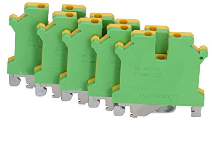 Borne de mise à la terre, bornier de rail DIN TYP USLKG-3 bloc 50 pièces pour connexion électrique