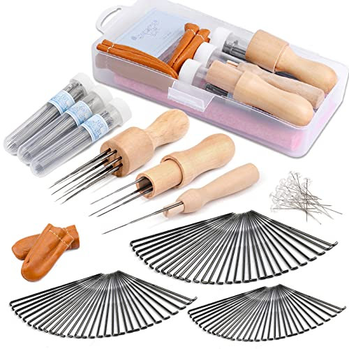 Kuppt 133 Stücke Nadelfilz Set, 102 Stücke Nadelfilz Filznadeln, Wollfilz Werkzeug Set, Nadelfilz Werkzeug Zubehör für Anfänger, Professionelle DIY Wollfilz Projekte