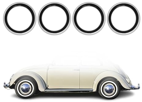 OMAC 4X 16 Weißwandringe Schwarz & Weiß Weißwandreifen Echt Gummi Auto Tuning
