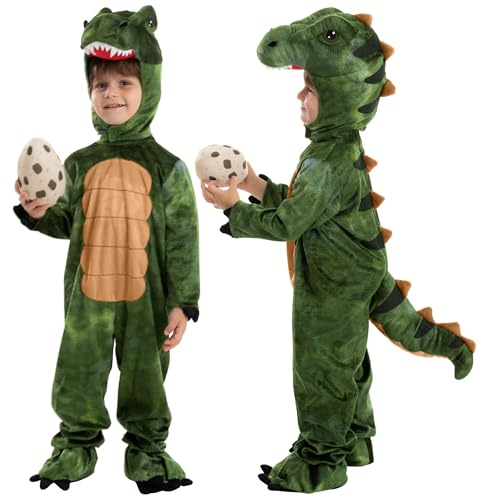 Spooktacular Creations Halloween Realistic T.rex Costume Outfit Dinosaur Jumpsuit with Egg for Kids Toddler Dress-up Party