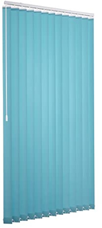 Ventanara® Lamellenvorhang durchgehende Schiene Komplettset Vertikaljalousie 89mm inkl. Montagematerial (Türkis (tageslicht), 200 x 180 cm)