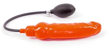 Rubberfashion Latex Hand Dildo - realistischer Dildo XL - aufblasbarer Dildo mit Pumpe für Frauen und Männer 22 x 4,5 cm rot 0.8mm fester Kern