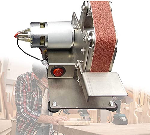 Mini ponceuses pour bois, affûteuse de perceuse, vitesse réglable, corps en acier inoxydable, moteur à double roulement à faible bruit, table d'angle réglable pour le meulage du bois, ponceuses à b