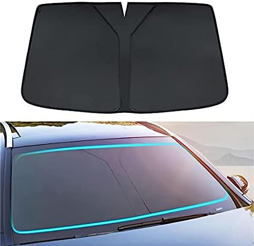 OUSIKA Parasol Parabrisas Delantero de Coche, para Audi Q3 Q2, Plegable, Impermeable, Cubierta Protección Solar, Bloque Aislamiento Térmico, Accesorios Decoración Rayos UV,Bla-CK