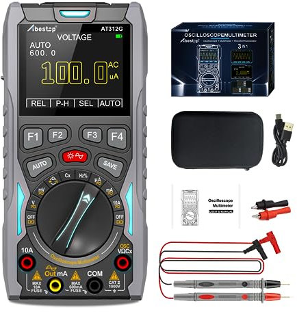 Abestop AT312G Oscilloscopio digitale 3 in 1 funzioni con generatore multimetro 12 MHz larghezza di banda per più tester nella misurazione automatica