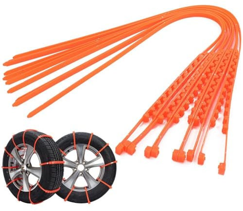 Luxylei 10 Stück Auto Winterreifen Schneeketten Radreifen Anti-rutsch-Ketten Kabelgürtel Winter Outdoor Notfallkette Geländewagen