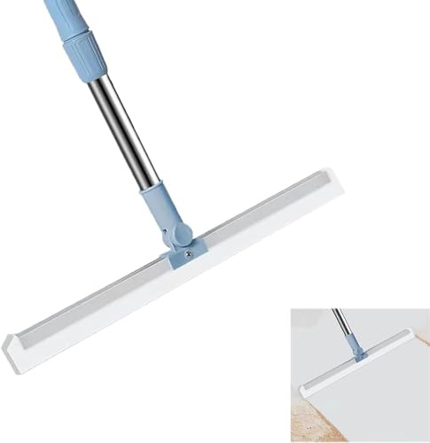 Magic Scrubroom - Scopa magica multifunzione 3 in 1 in silicone, retrattile e regolabile, in gomma, per porte in vetro, bagno, cucina, pavimenti, pulizia finestre, colore blu, 35,1 cm