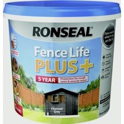 Fab Int Products Fence Paint 5L - Garden Shed Paint, Furniture Paint - Outdoor Exterior Wood Paint - Used On Rough Swan & Smooth Planed Wood - Dry in 4 Hours (Charcoal Grey)