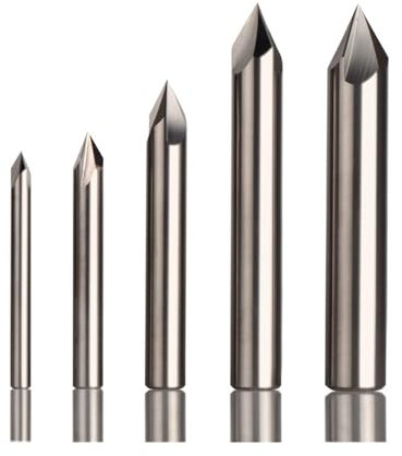 Fasenfräser Wolframkarbid-Senker-Bit, Fasenfräsen for Aluminium, Kupfer, 60, 90, 120 Grad, Entgratungs-Schaftfräser(1PC-ECN3F-D4.0-R60)
