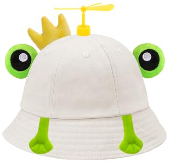 SIEBOLD Bob Grenouille Avec Couronne,Casquette à Hélice,Hélicoptère Casquette,Chapeau intéressant,pour Cosplay Costume Party Supplies Halloween Party Favors
