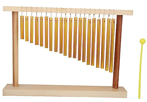 Gsycle 20 Tone Wind Chimes, Table Single Row Percussion Instrument Beautiful Children's Wind Chimes Musical Toy with Hammer