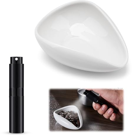 Coffee Dosing Cup and Spray Bottle Set, Coffee Bean Dosing Cup Dosing Tray Espresso Accessories Coffee, Ceramic Dosing Tray, Coffee Accessories for Dining Room Hotel Family