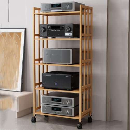 Soporte para Tocadiscos, Tocadiscos de Vinilo Stand, soporte para DVD, estante flotante AV Estanteria CD, Mueble para Tocadiscos Soporte Tocadiscos de Vinilo para sala de estar, oficina(Natural,80x38x